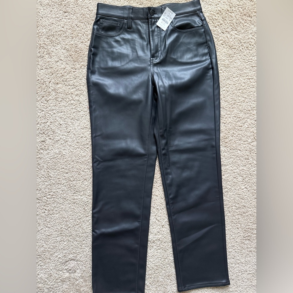 J. Crew Black Leather Trousers